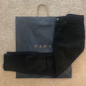 ZARA JEANS BLACK SKINNY KNEE SLITS SIZE 10